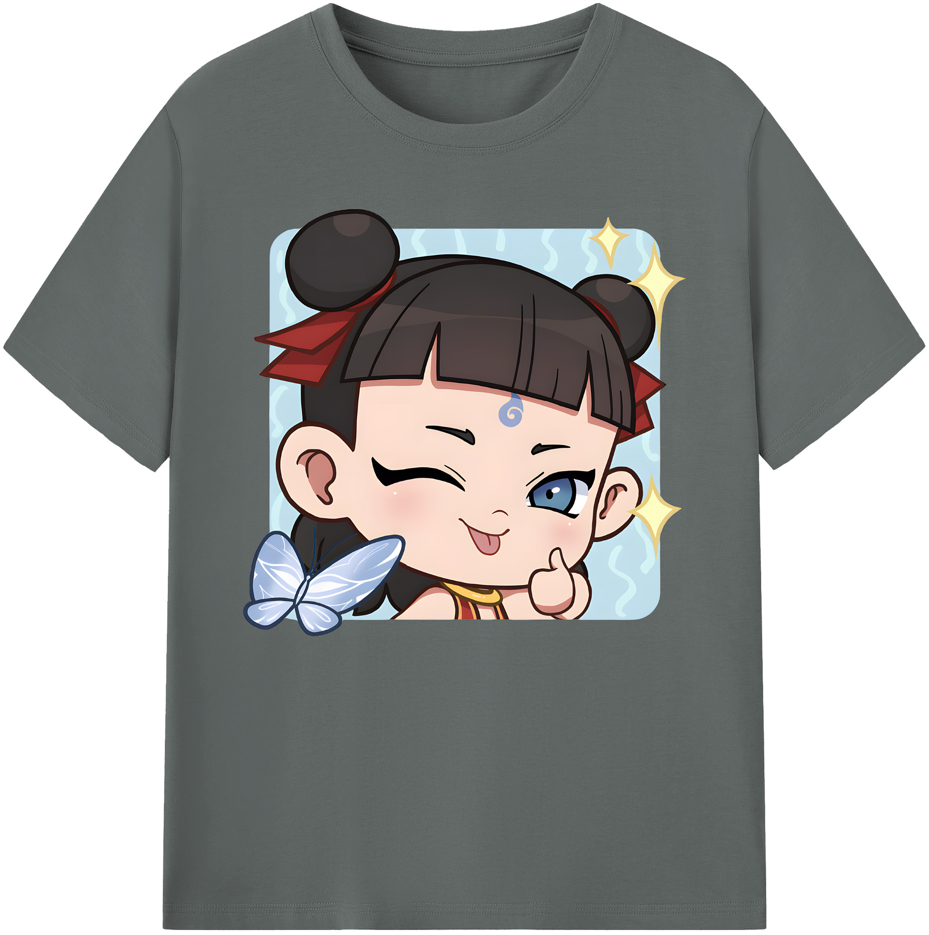 （画像用） Ne Zha 2 ナタ 魔童の大暴れ 綿100％ メンズ半袖Tシャツ｜肌触りやわらか＆通気性